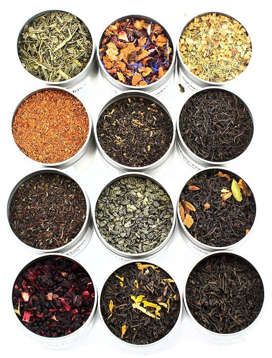Solstice Tea Traders Loose Leaf Tea Sampler, Ultimate Sampler 12 Types of Loose Leaf Tea, Rooibos, Gunpowder,... N2