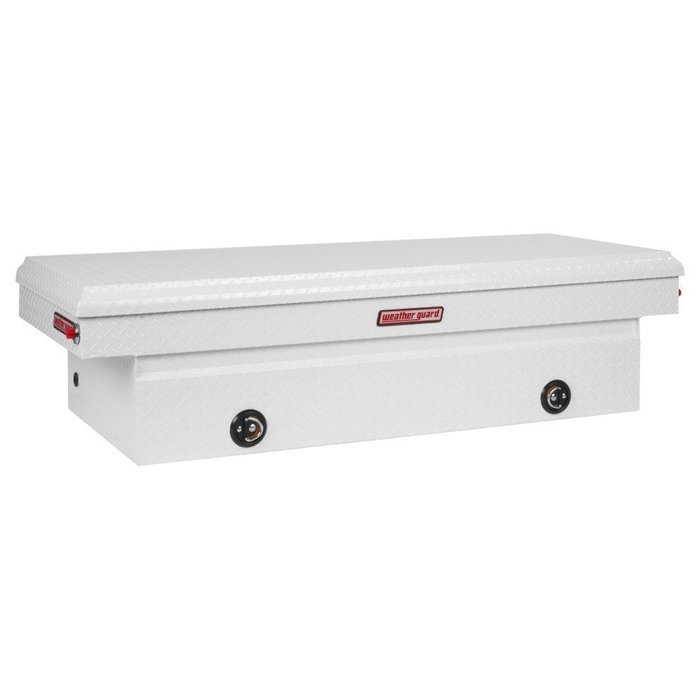 WEATHER GUARD 117302 Gloss White Aluminum Saddle Box