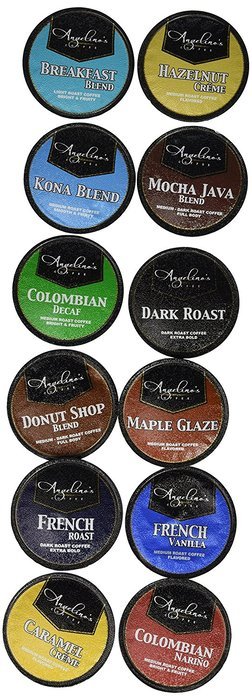 100ct Angelino's Coffee Variety Pack for Keurig K-Cup Coffee Brewers, 12 Assorted Single Cup Sampler For Keurig...