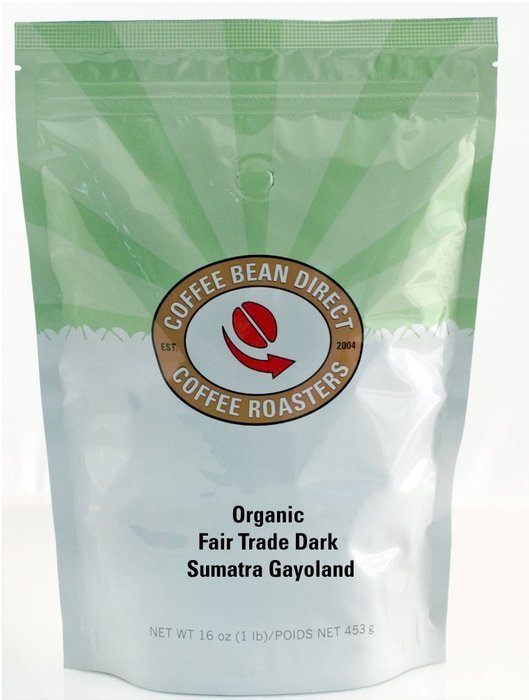 Coffee Bean Direct Dark Sumatra Mandheling, Whole Bean Coffee, 16-Ounce Bags (Pack of 3) N17