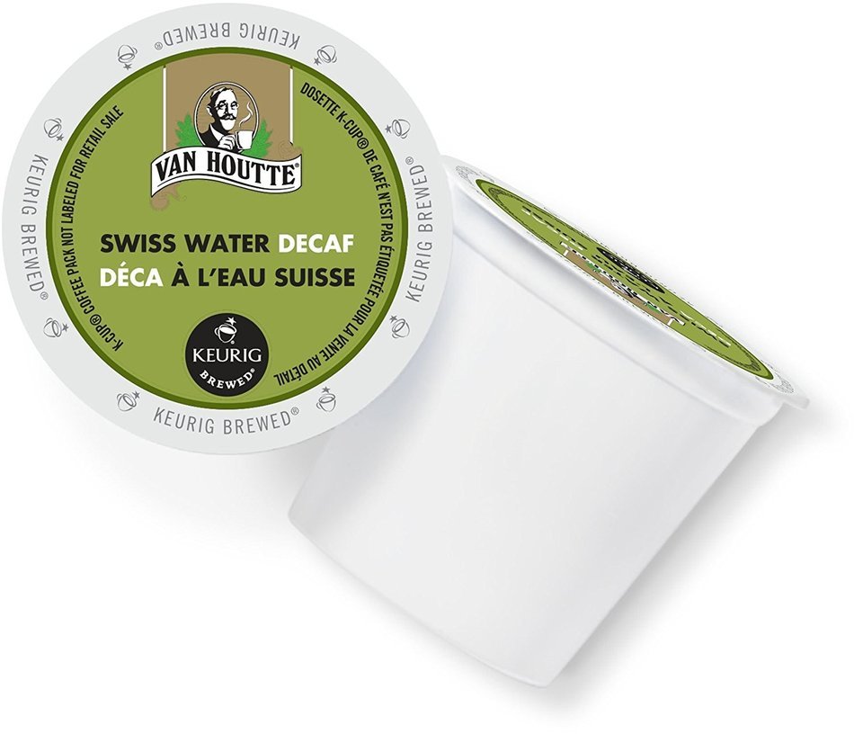 Van Houtte Cafe Swiss Water Decaf, Fair Trade & Organic Light Roast Coffee for Keurig Brewers, 24-Count K-Cups...