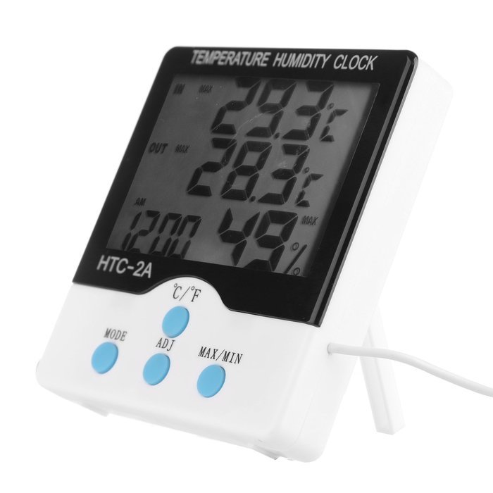 Abestbox Indoor&Outdoor Digital Thermometer Humidity Clock with Accurate Readings (&deg;C/&deg;F), Min/Max Records, Mode... N3