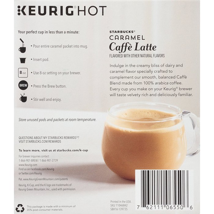 Starbucks Vanilla Caff&eacute; Latte Specialty Coffee Beverage K-Cups, 24 Count N7