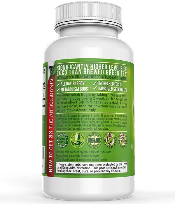 Organic Matcha Green Tea Capsule - Powerful antioxidant and energy booster- Japanese (150 easy-to-swallow capsules) N2
