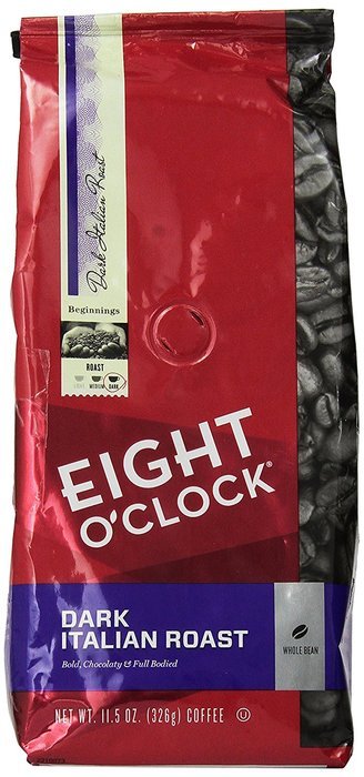 Eight O'Clock Coffee - Dark Italian Roast Whole Bean 11.5oz Bag (Pack of 3)