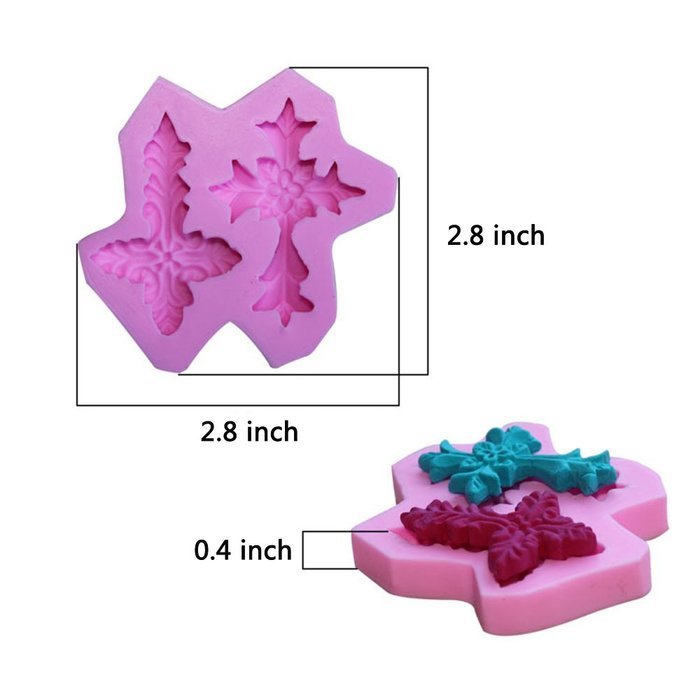 Witkey 2 Cavity Cross Shape Non Stick Silicone Mold Fondant Chocolate Molds Candy Molds Baking Cookie Mould Soap... N3