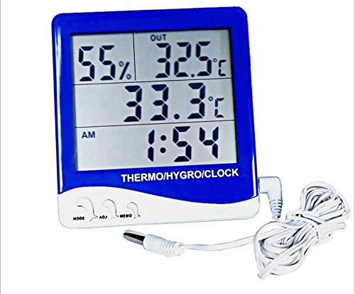17BUY CH-06A Digital LCD Indoor Outdoor Humidity Temperature Monitor Hygrometer Thermometer with Alarm Clock Calendar...