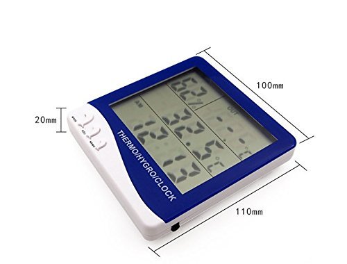 17BUY CH-06A Digital LCD Indoor Outdoor Humidity Temperature Monitor Hygrometer Thermometer with Alarm Clock Calendar... N2