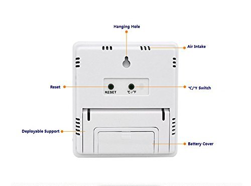 17BUY CH-06A Digital LCD Indoor Outdoor Humidity Temperature Monitor Hygrometer Thermometer with Alarm Clock Calendar... N3