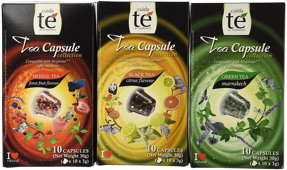 30 Nespresso Compatible Pods - Origen Tea Variety Pack: Black Citrus Tea, Marrakech Green Tea, Forest Fruit Tea...