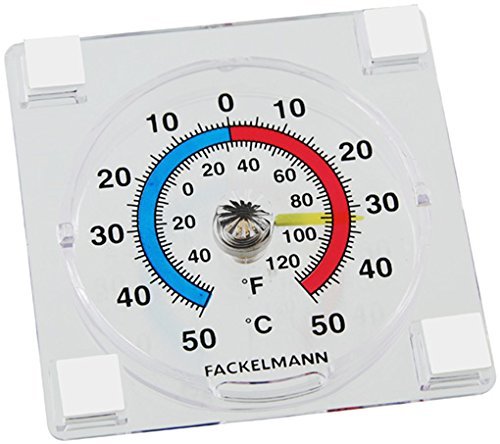 Fackelmann 63751 Window Thermometer Self-Adhesive 3x3in of Plastic