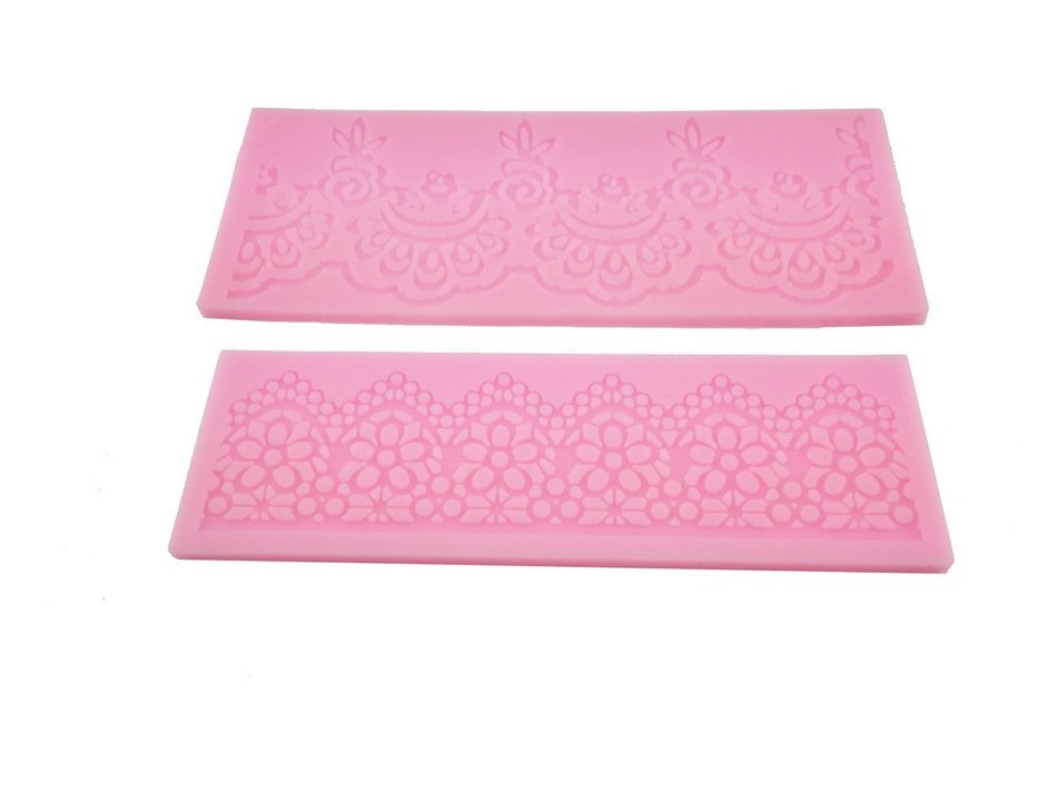 yueton Pack of 2 Lace Flower Silicone Mold Mould Cake Decoration Tool for Fondant Cake Cupcake