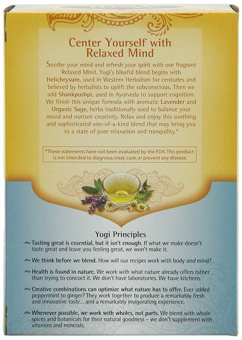 Yogi Relaxed Mind Tea, 16 Tea Bags (Pack of 6) N3