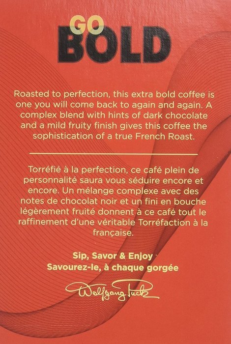 Wolfgang Puck Coffee Single Serve Cups, Go Bold French Roast, 24 Count N6