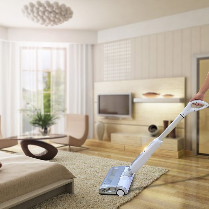 High Power Cordless Vacuum Cleaner, Upright Vacuum Cleaner with Light Weight, white N4