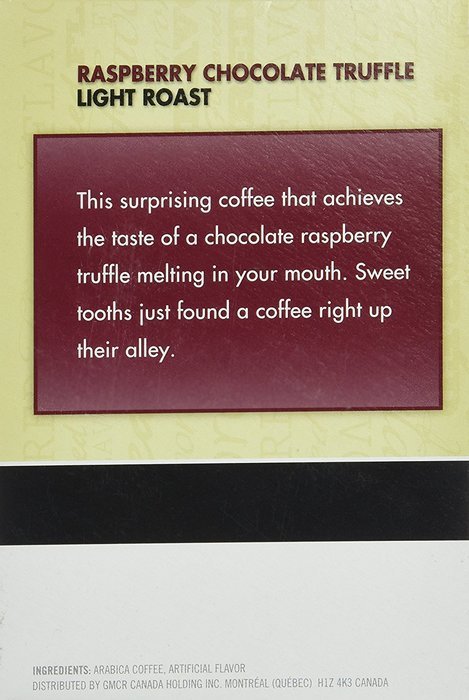 Van Houtte Raspberry Chocolate Truffle Keurig K-Cups, 18 Count, 6.35 OZ (180g) N2