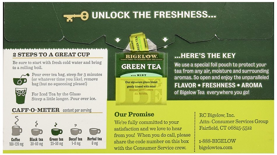 Bigelow Green Tea w/ Mint Tea Bags - 20 ct N3