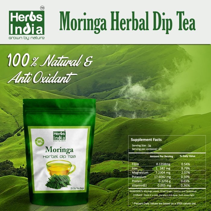 Moringa Ginger Tea - Loose Leaves Tea (100 Gms) - All Natural - No Preservative - No Artificial Flavors - Rich... N6