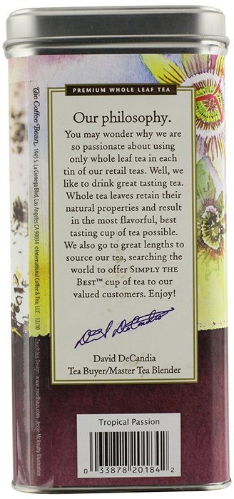 The Coffee Bean & Tea Leaf, Tea, Hand-Picked Tropical Passion, 20 Count Tin N3