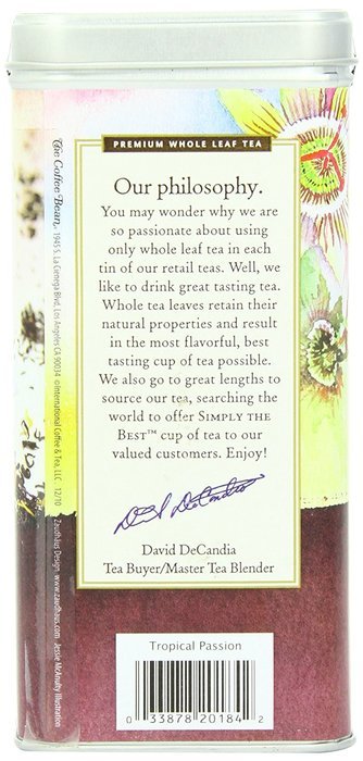 The Coffee Bean & Tea Leaf, Tea, Hand-Picked Tropical Passion, 20 Count Tin N9