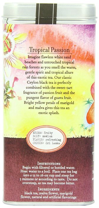 The Coffee Bean & Tea Leaf, Tea, Hand-Picked Tropical Passion, 20 Count Tin N10