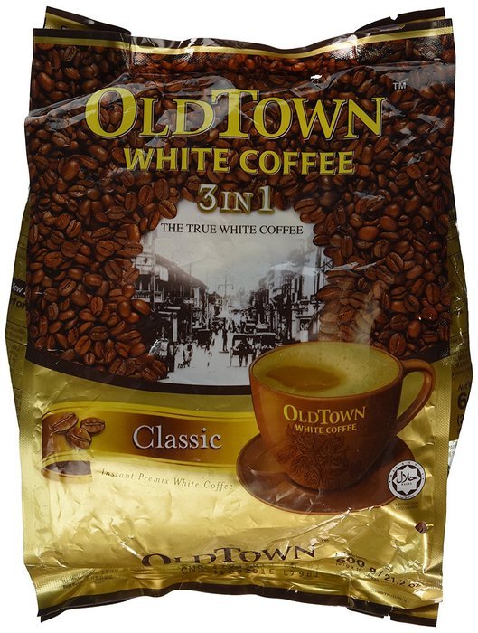 Old Town Instant White Coffee 3 in 1 Variety Pack, 2 Bags (Classic & Hazelnut, 21.2oz/600g Per Bag)