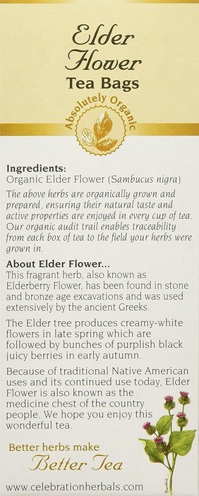 Elder Flower Tea - Certified Organic - 24 teabags N2