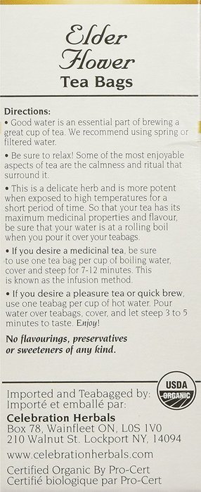 Elder Flower Tea - Certified Organic - 24 teabags N4