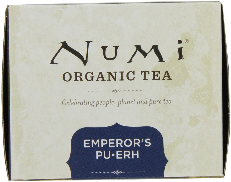 Numi Organic Tea Emperor's Pu-erh, Full Leaf Black Pu-erh Tea, 16-Count non-GMO Tea Bags (Pack of 2) N4