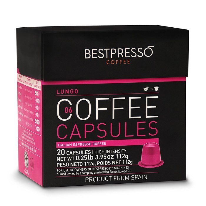 20 Bestpresso Nespresso Compatible Gourmet Coffee Capsules - Nespresso Pods Alternative: Espresso Blend Natural... N7