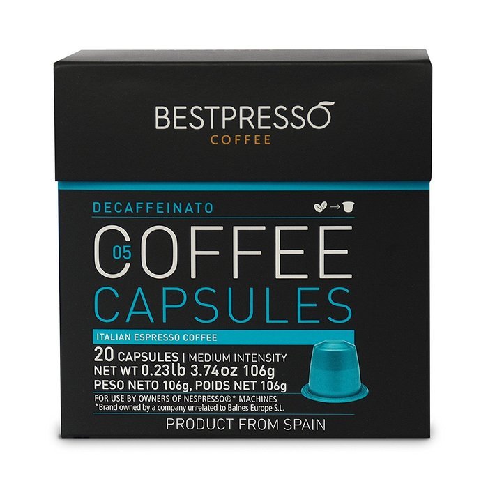 20 Bestpresso Nespresso Compatible Gourmet Coffee Capsules - Nespresso Pods Alternative: Espresso Blend Natural... N12