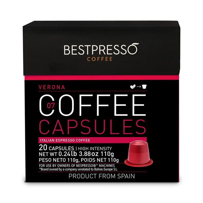 20 Bestpresso Nespresso Compatible Gourmet Coffee Capsules - Nespresso Pods Alternative: Espresso Blend Natural... N17