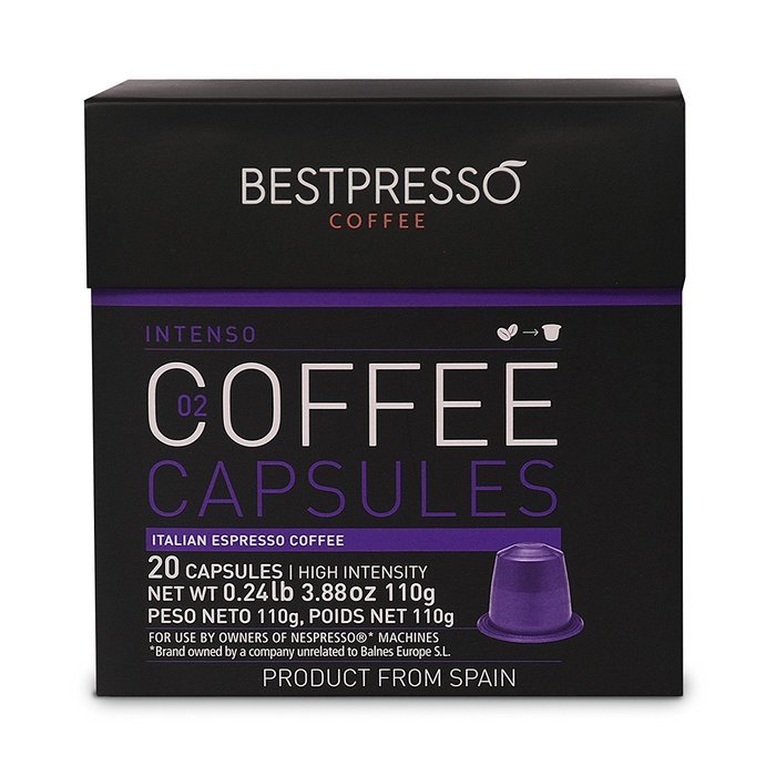 20 Bestpresso Nespresso Compatible Gourmet Coffee Capsules - Nespresso Pods Alternative: Espresso Blend Natural... N23