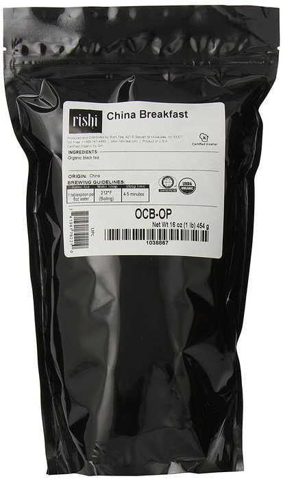 Rishi Tea Organic China Breakfast Loose Leaf Tea, 1 Pound Bag