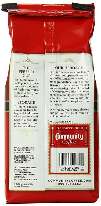 Community Coffee Ground Coffee, Cafe Special Decaffeinated, 12-Ounce Bags (Pack of 6)
