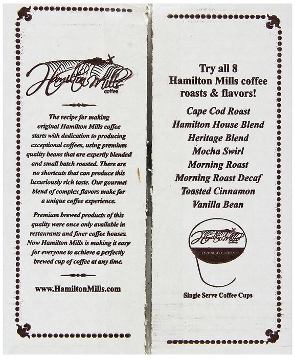 Hamilton Mills Toasted Cinnamon, Single-Cup coffee for Keurig K-Cup Brewers, 40 Count