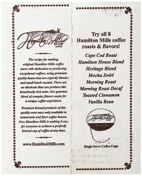 Hamilton Mills Toasted Cinnamon, Single-Cup coffee for Keurig K-Cup Brewers, 40 Count N13