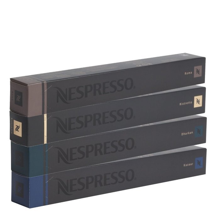40 Nespresso OriginalLine: Kazaar, Dharkan, Ristretto, Roma