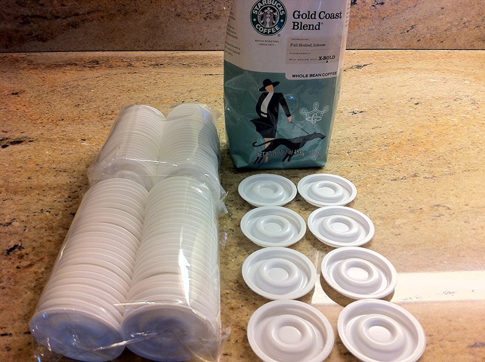 DisposaCup Lids - 100 Disposable Replacement Lids for Use with Any Keurig&reg; K-cup&reg; pack - BOX of 100 LIDS - FREE...