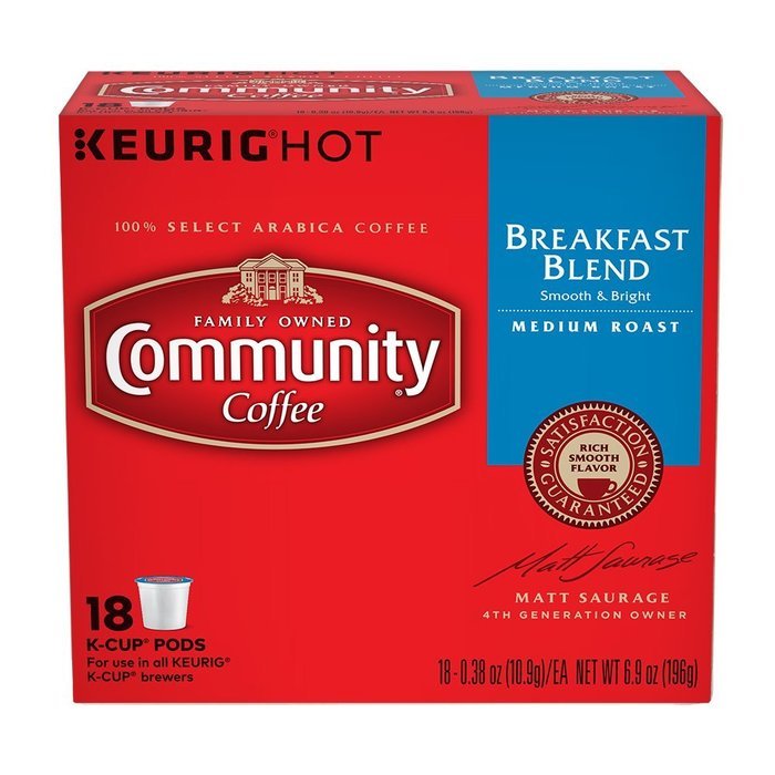 Community Coffee Breakfast Blend Single-Serve Coffee, 18 Count