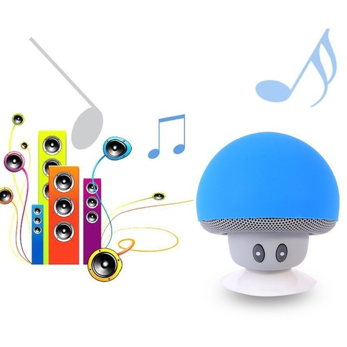 ESHOWEE Excellent bluetooth wireless speaker Mini Mushroom design With microphone Blue N3