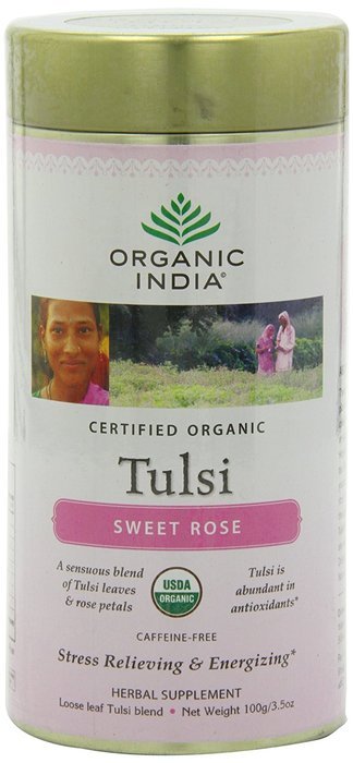 Organic India Tulsi Tea, Loose Leaf, Sweet Rose, 3.5 Ounce