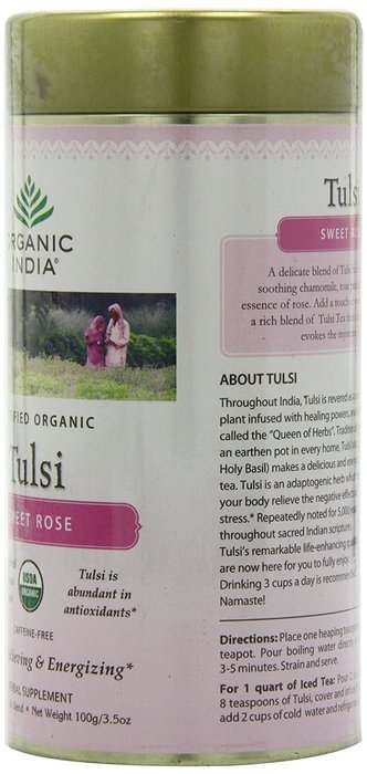 Organic India Tulsi Tea, Loose Leaf, Sweet Rose, 3.5 Ounce N3