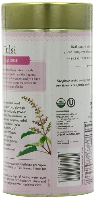 Organic India Tulsi Tea, Loose Leaf, Sweet Rose, 3.5 Ounce N5