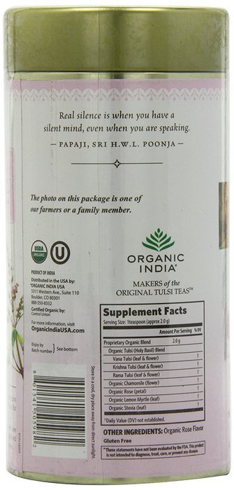 Organic India Tulsi Tea, Loose Leaf, Sweet Rose, 3.5 Ounce N6