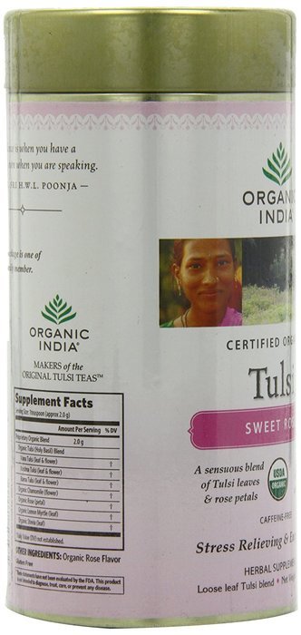 Organic India Tulsi Tea, Loose Leaf, Sweet Rose, 3.5 Ounce N7