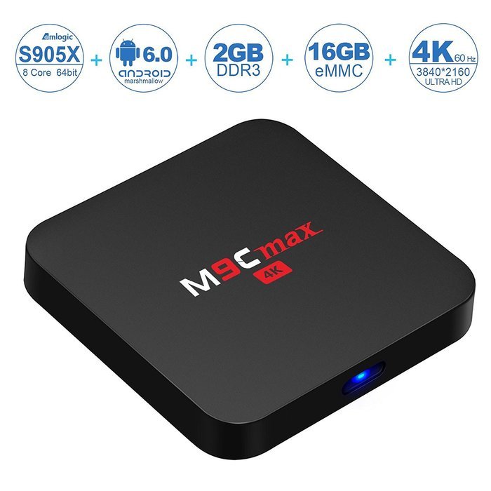 NinkBox M9C max 4K Android 6.0 Marshmallow Emmc Quad Core Amlogic S905X 2G+16G TV Box with Kodi 16.1 H.265 HDMI...