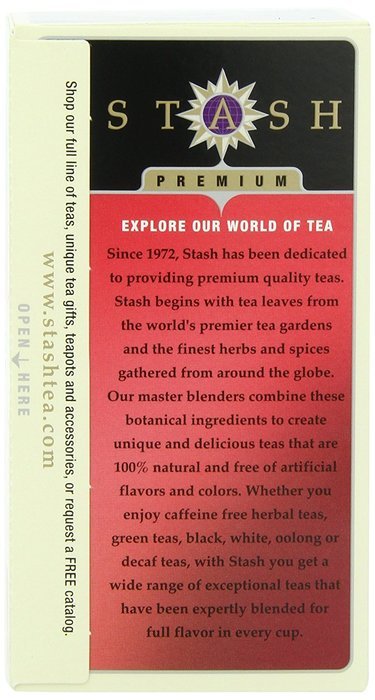 Stash Tea Company Decaf Chai Spice Tea, 18 Count Tea Bags N4