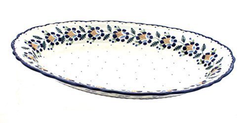 Polish Pottery Sunflower Large Scallop Serving Platter