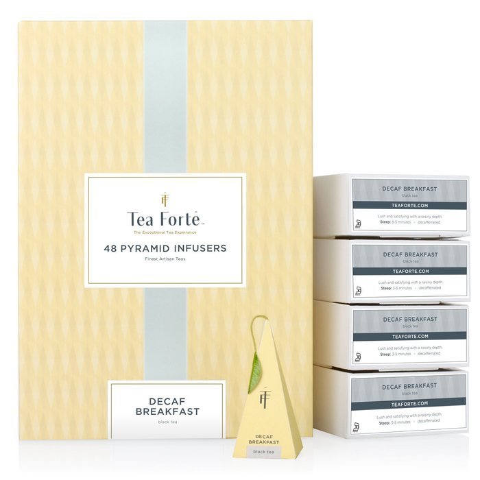 Tea Fort&eacute;&reg; BULK PACK Decaf Breakfast Tea, 48 Handcrafted Pyramid Tea Infusers